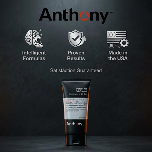 Anthony Instant Fix Oil Control for Men – Mattifying Lotion for Oily Skin – Moisturizer and Pore Minimizer Instantly Eliminates Shine – 3 Fl Oz