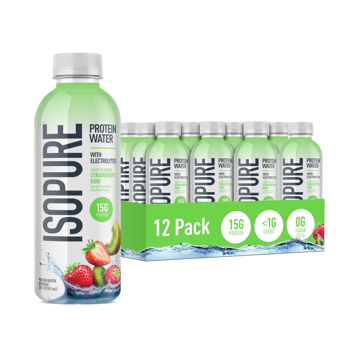 Isopure Clear Protein Water with Electrolytes Mixed Berry 20 oz, 12ct