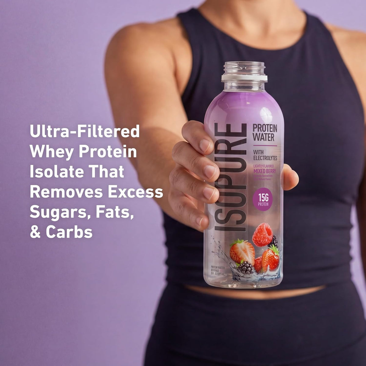 Isopure Clear Protein Water with Electrolytes Mixed Berry 20 oz, 12ct