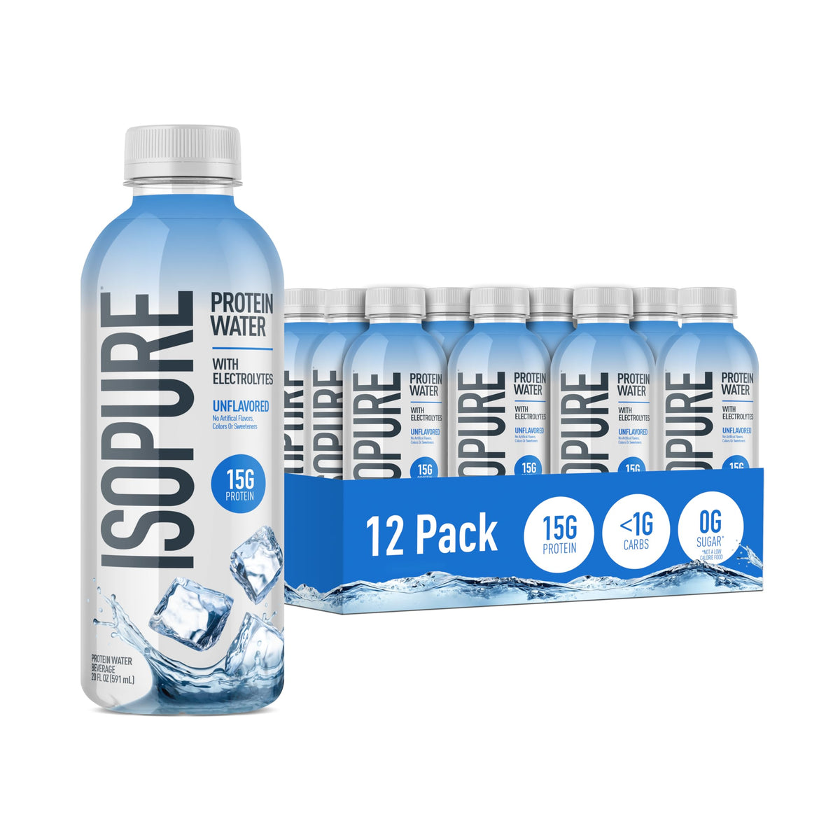 Isopure Clear Protein Water with Electrolytes Mixed Berry 20 oz, 12ct