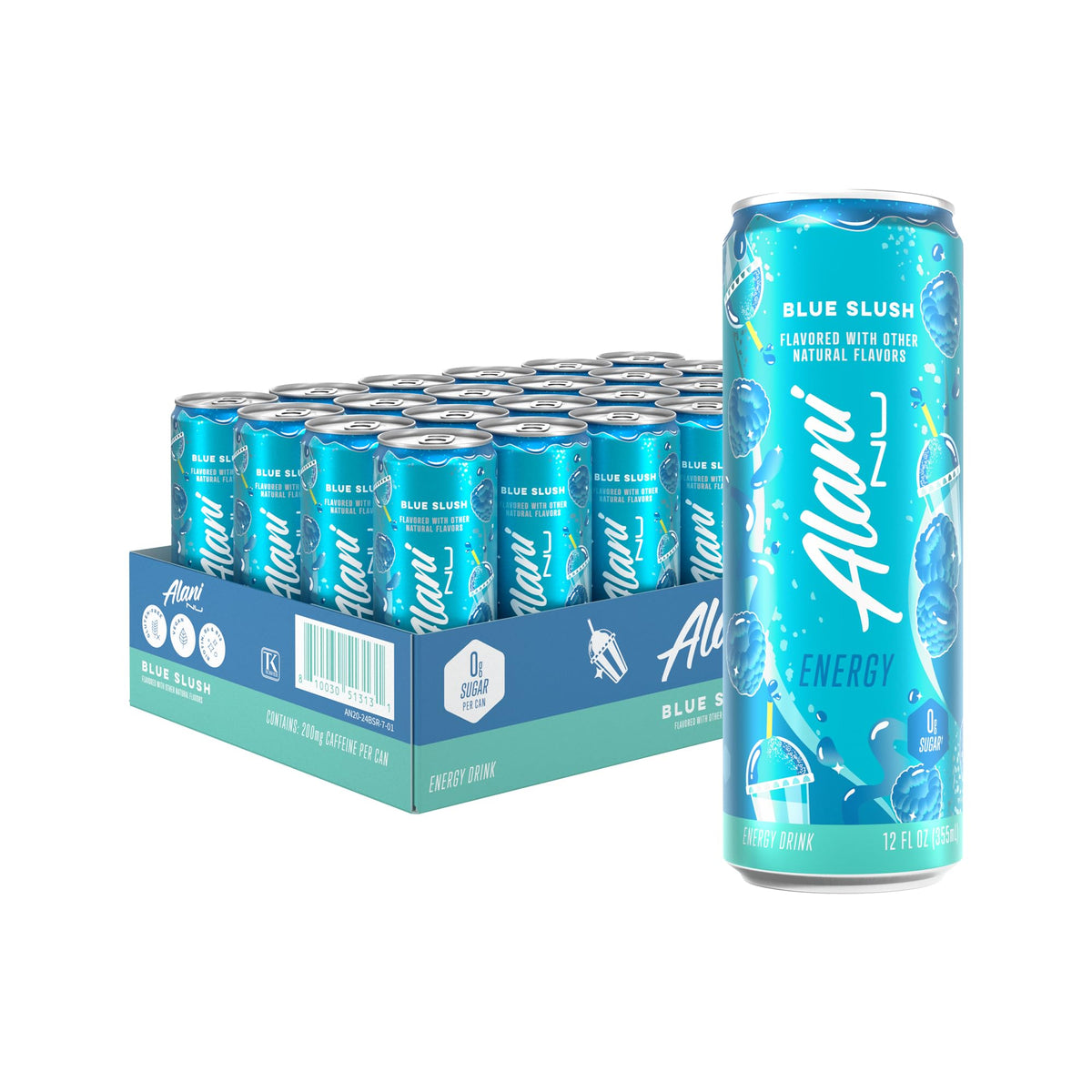 Alani Nu JUICY PEACH, Sugar Free, Low Calorie Energy Drinks, 200mg Caffeine, Biotin, B Vitamins, Zero Sugar, 10 Calories, 12 Fl Oz Cans, 24 Pack
