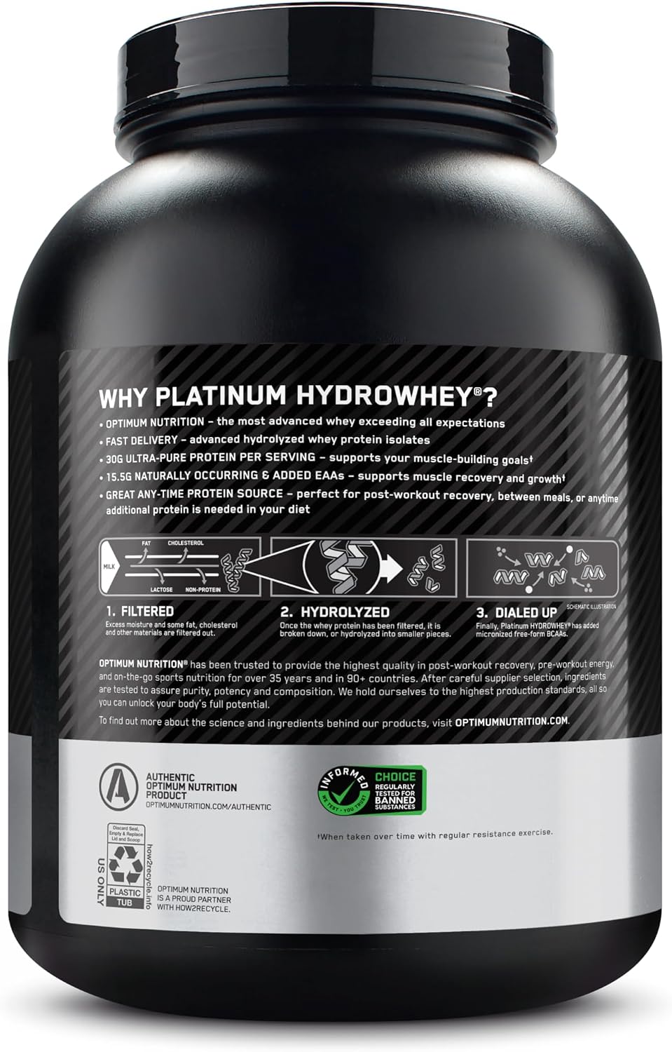 Optimum Nutrition Platinum Hydrowhey Protein Powder, Velocity Vanilla,3.5LB