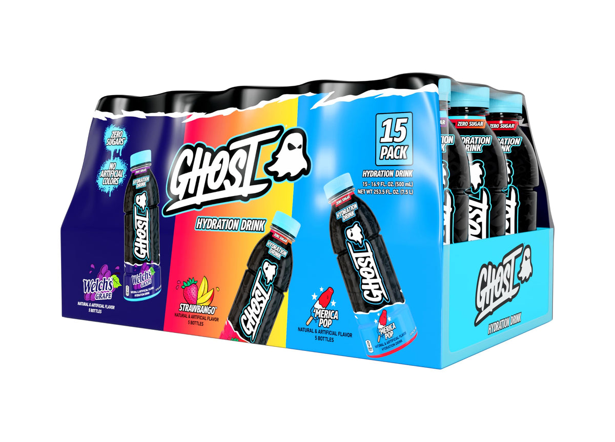 GHOST Hydration Drink, Zero Sugar, 12 Pack, Welch’s Grape - 16.9 Fl Oz