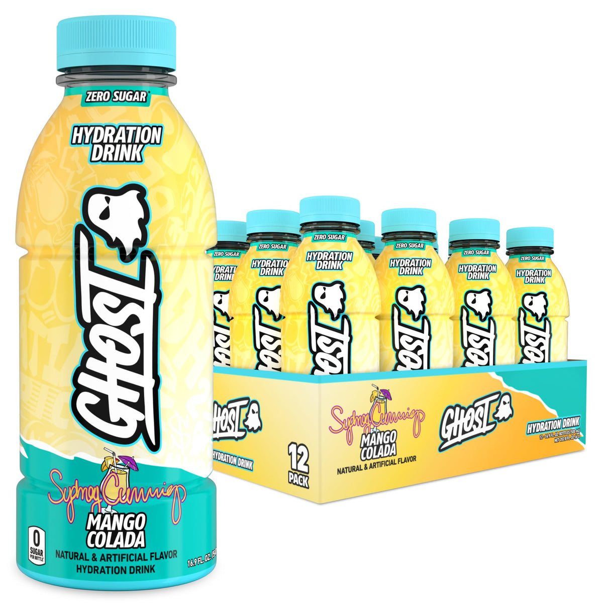 GHOST Hydration Drink, Zero Sugar, 12 Pack, Welch’s Grape - 16.9 Fl Oz