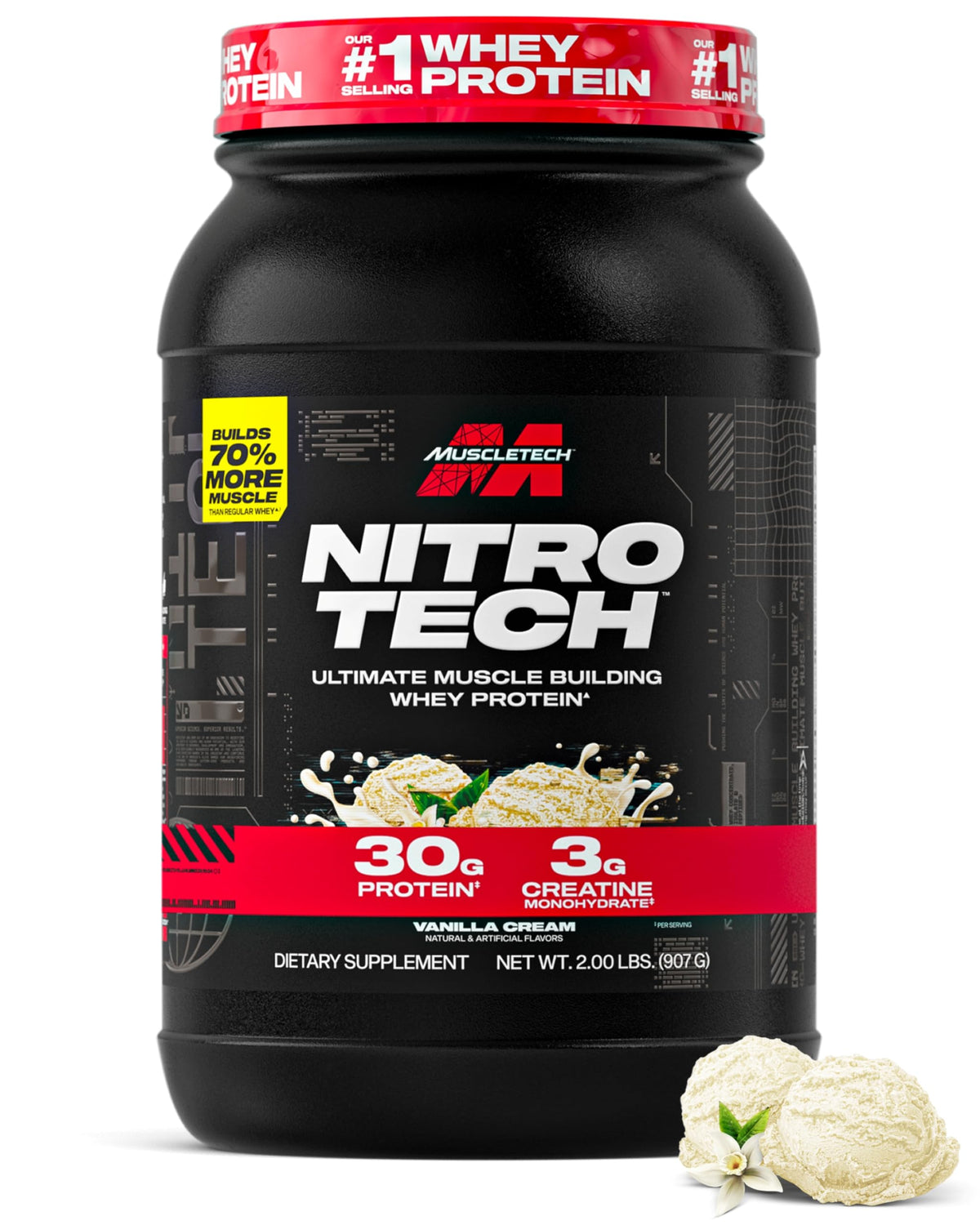 MuscleTech Whey Protein Powder (Milk Chocolate, 4LB) - 30g Protein